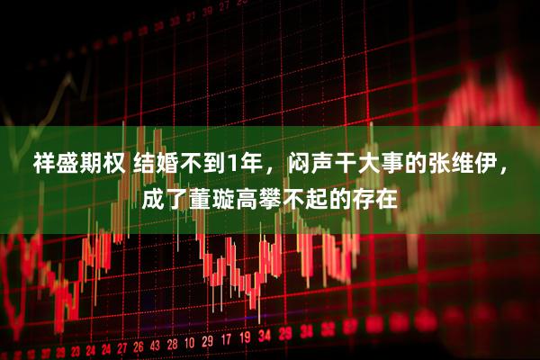 祥盛期权 结婚不到1年，闷声干大事的张维伊，成了董璇高攀不起的存在